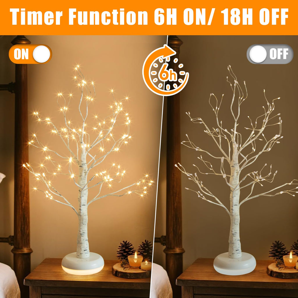 Birch Tree with Lights B62211