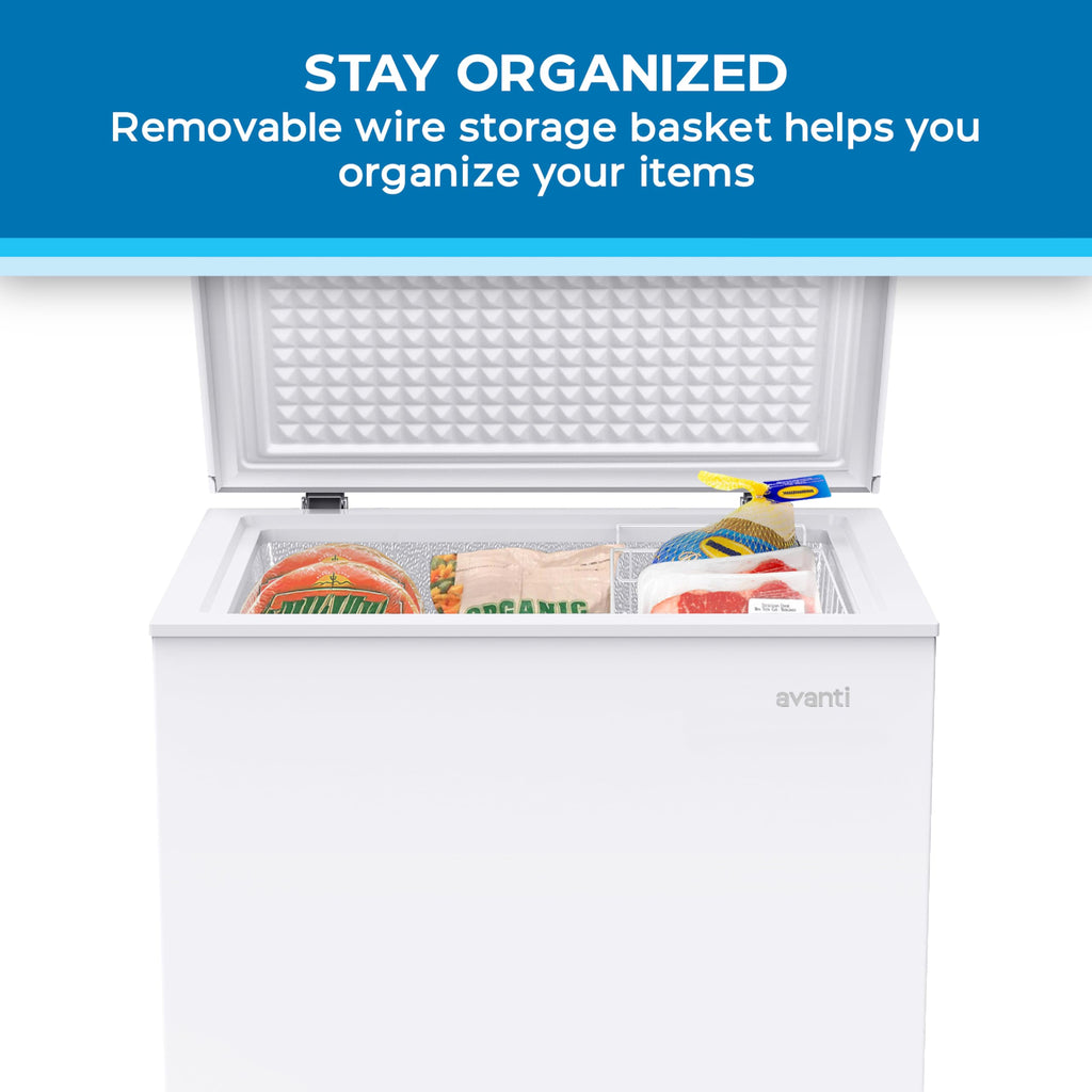 White 5.0 Cu. Ft. Chest Freezer with Storage Basket N364