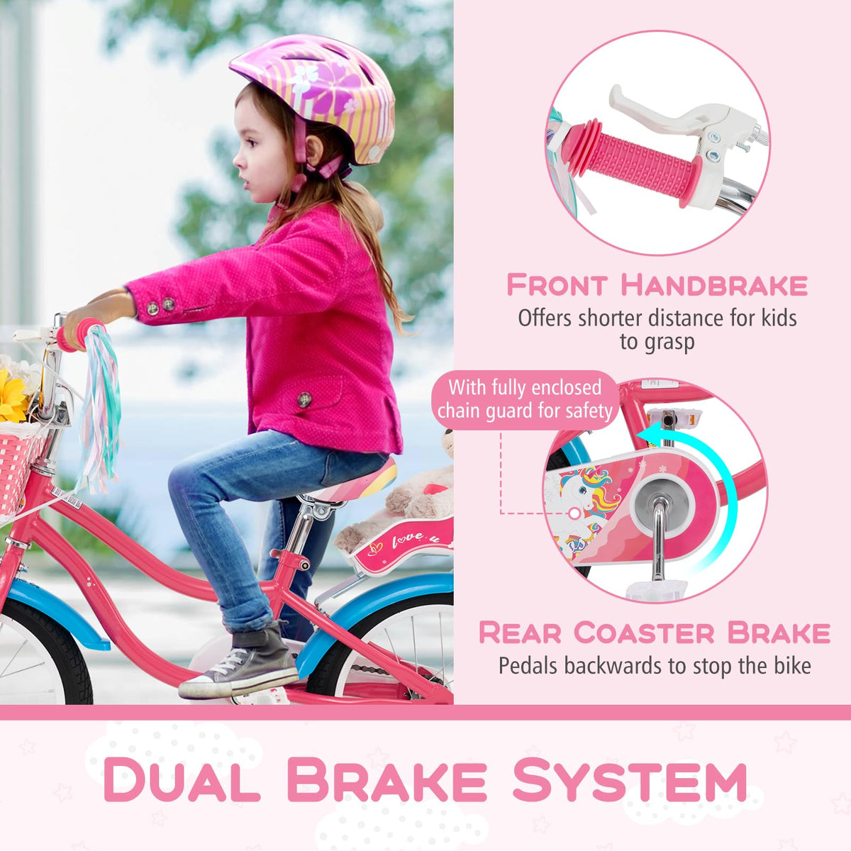 Girls Bike with Streamers & Doll-Seat Q293566