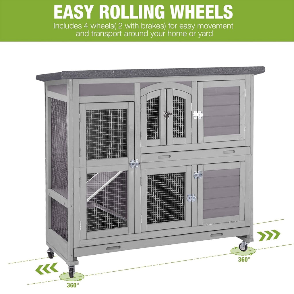 Rabbit Hutch with Plastic Tray D363