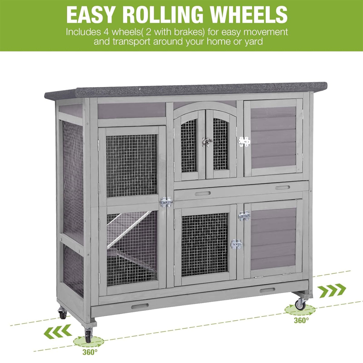 Rabbit Hutch with Plastic Tray D363