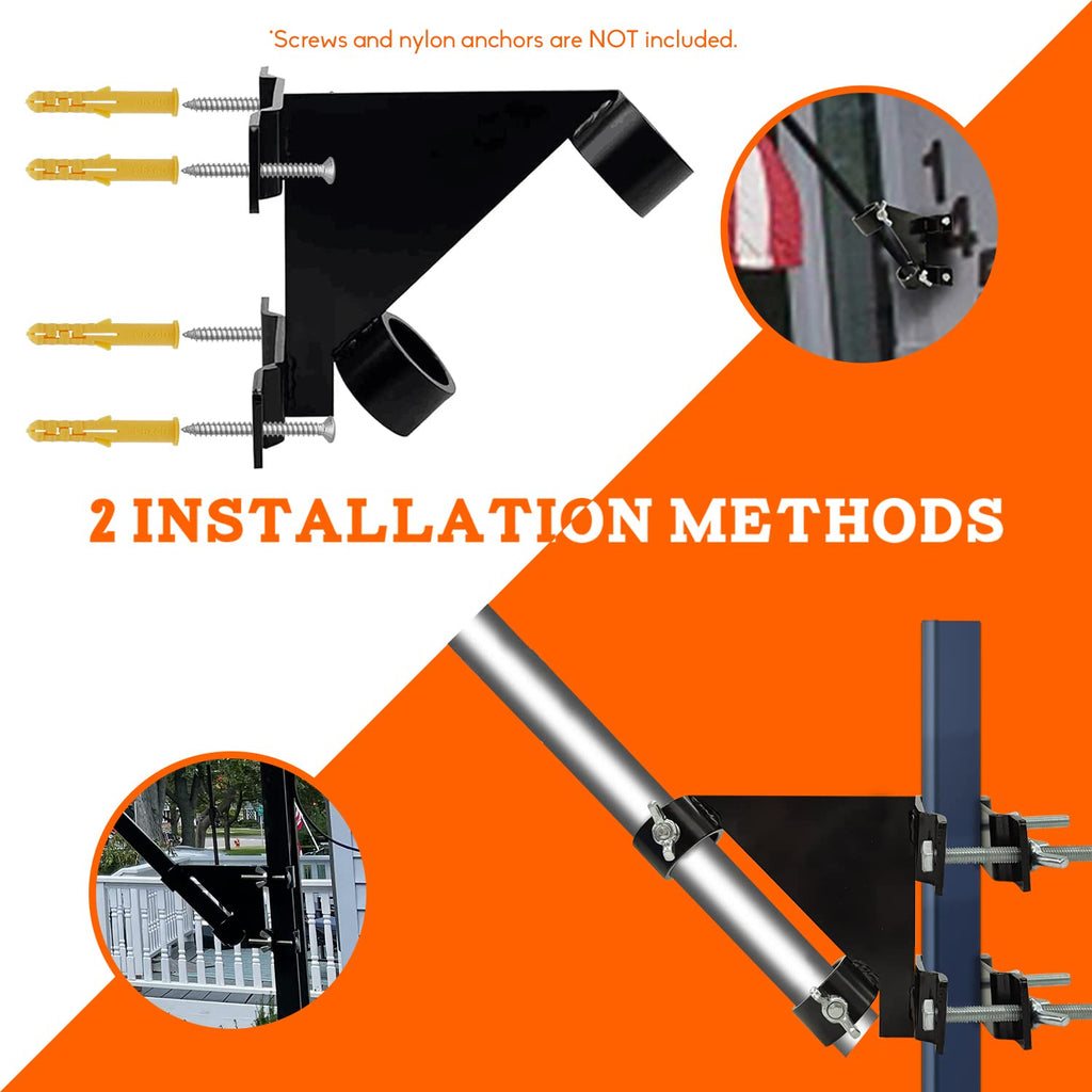 Flag Pole Mount Bracket 45 Degree No Drilling B4759