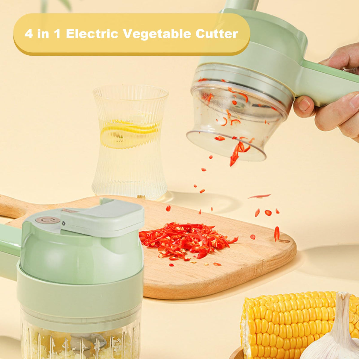 Portable Wireless Electric 4-in-1 Vegetable Cutter Set R427189