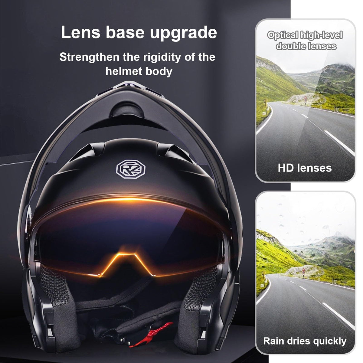 Modular Bluetooth Motorcycle Helmet DOT Approved Dual Visor Flip up H3491