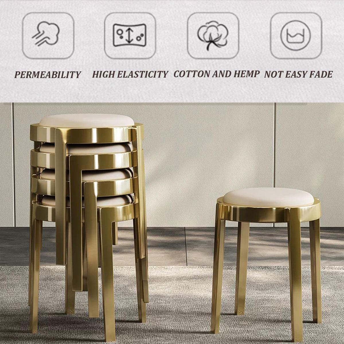 Round Stackable Stainless Steel Stools A50909