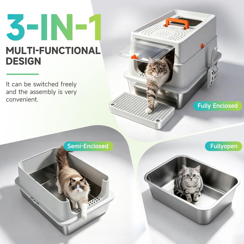 XL Stainless Steel Cat Litter Box J85636