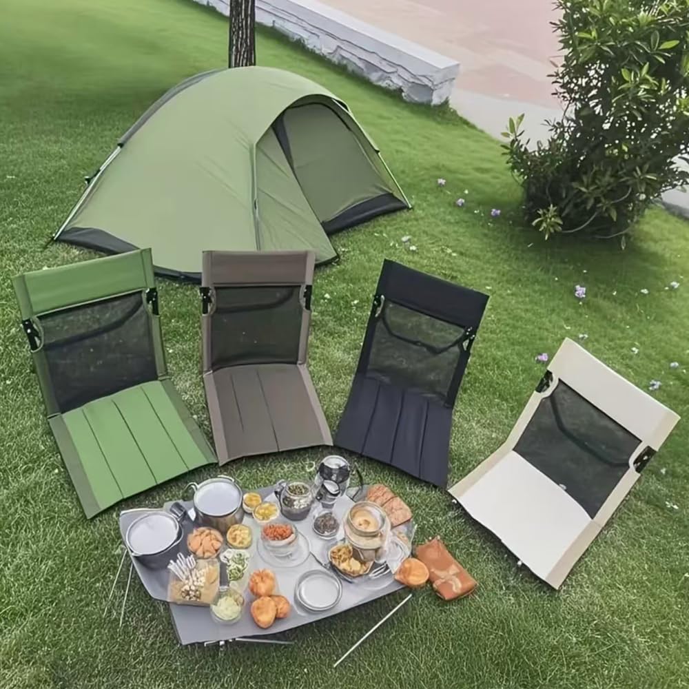 2 Pack Foldable Camping Chairs with Mesh Backrest S723