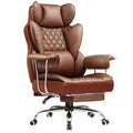 Big and Tall High Back Leather Office Chair with Footrest K76552