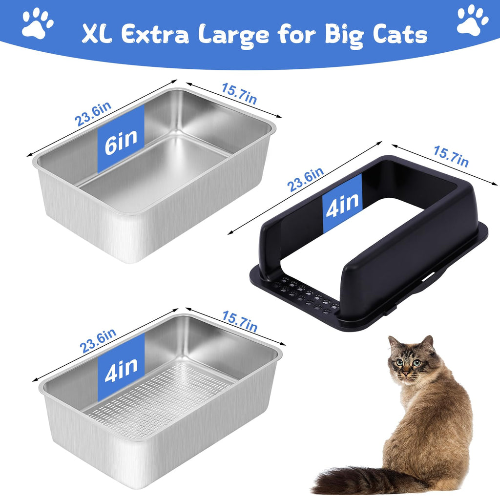 Stainless Steel Sifting Litter Box with Lid D626244