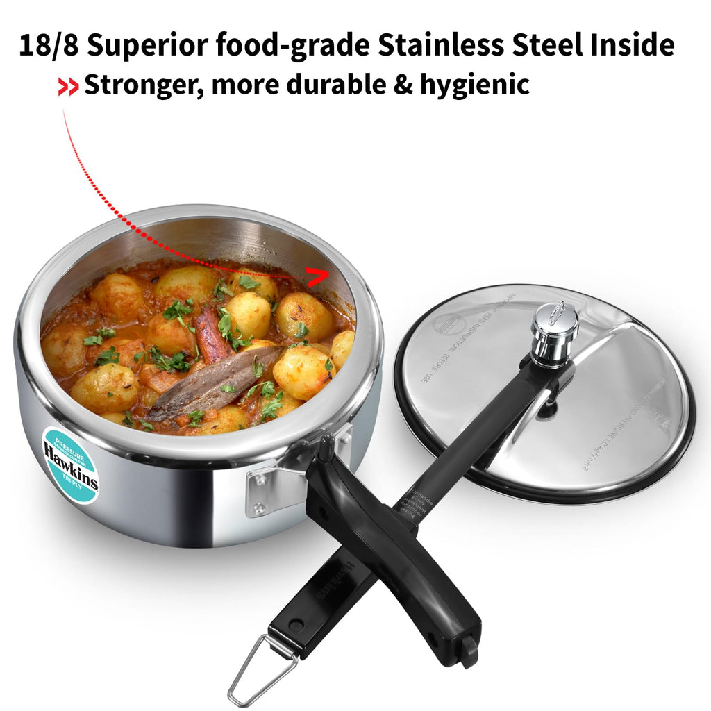 3 Litre Tri-Ply Stainless Steel Pressure Cooker O7342