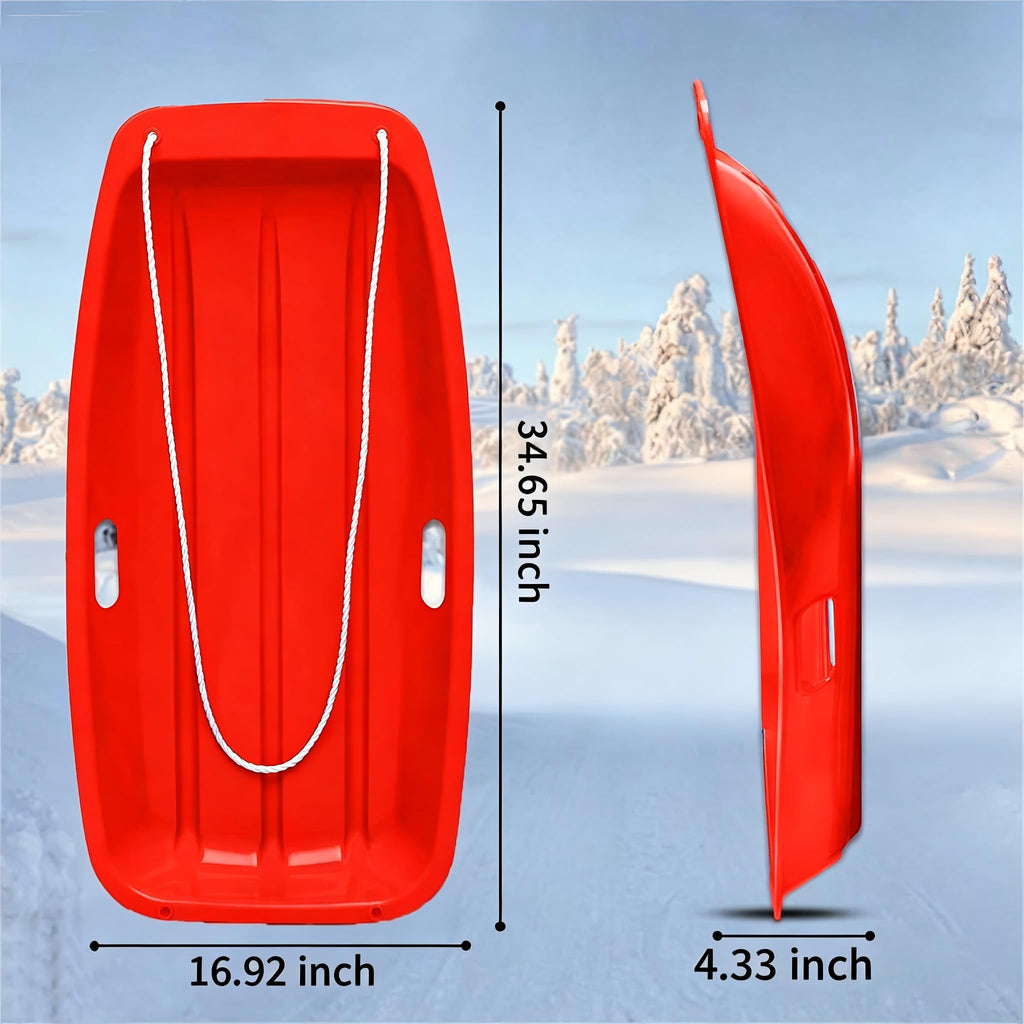 Plastic Snow Sleds with Pull Rope and Handles J6127