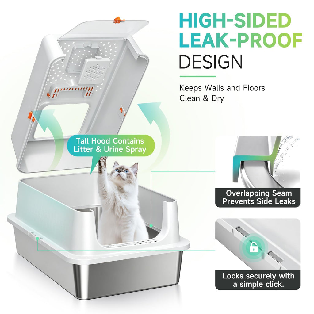 XL Stainless Steel Cat Litter Box J85636