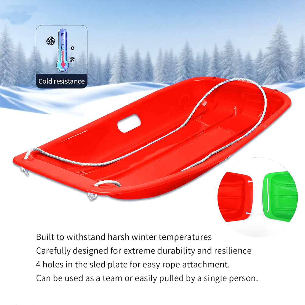 Plastic Snow Sleds with Pull Rope and Handles J6127