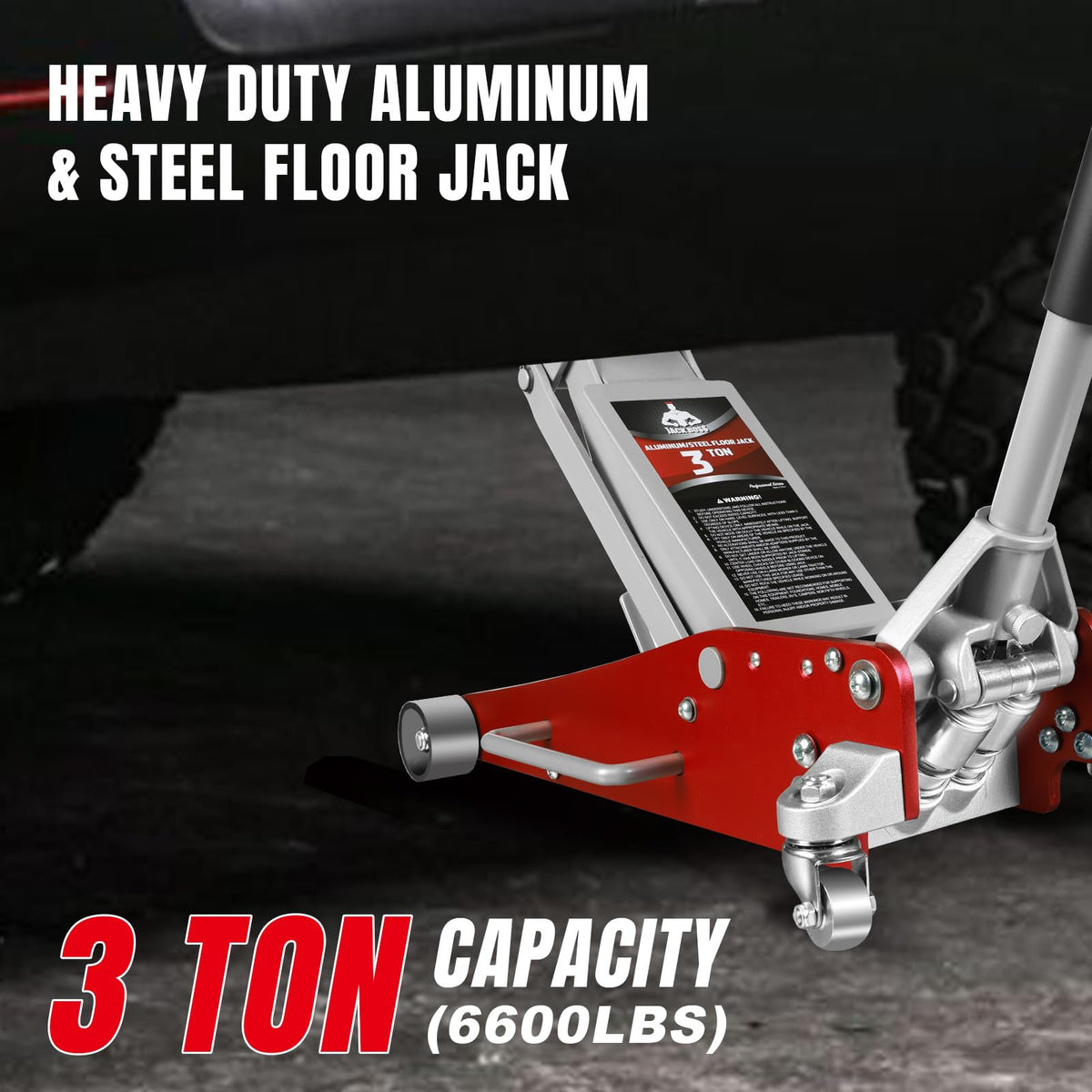 3 Ton Low Profile Aluminum and Steel Car Jack with Jack Stands, Red, 2 Pack D309