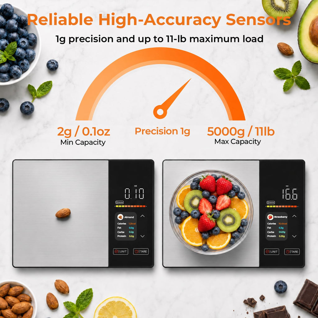 11lb Stainless Steel Digital Kitchen Scale D2258