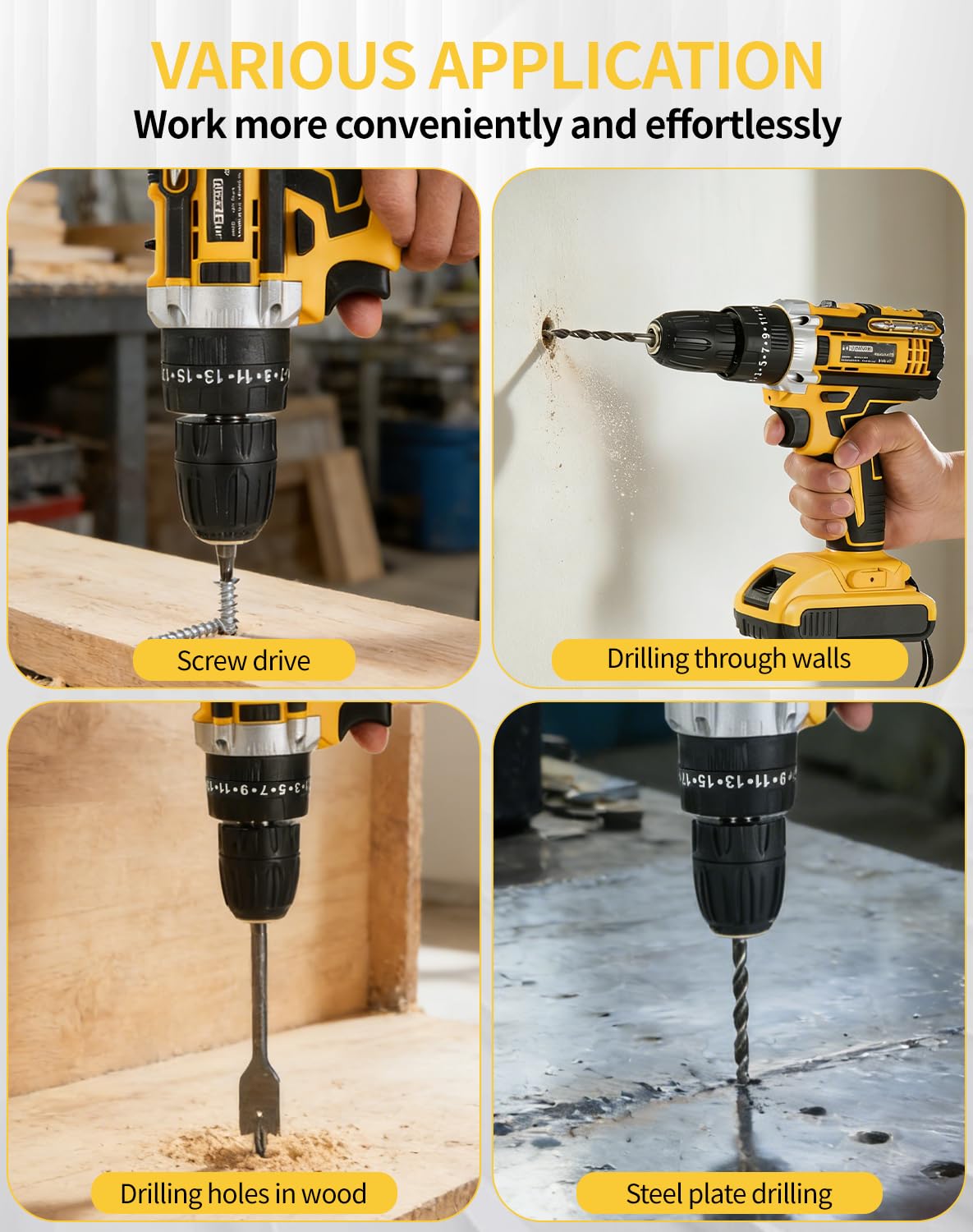 21V Cordless Drill Driver Kit with 2 Batteries & Charger S4005