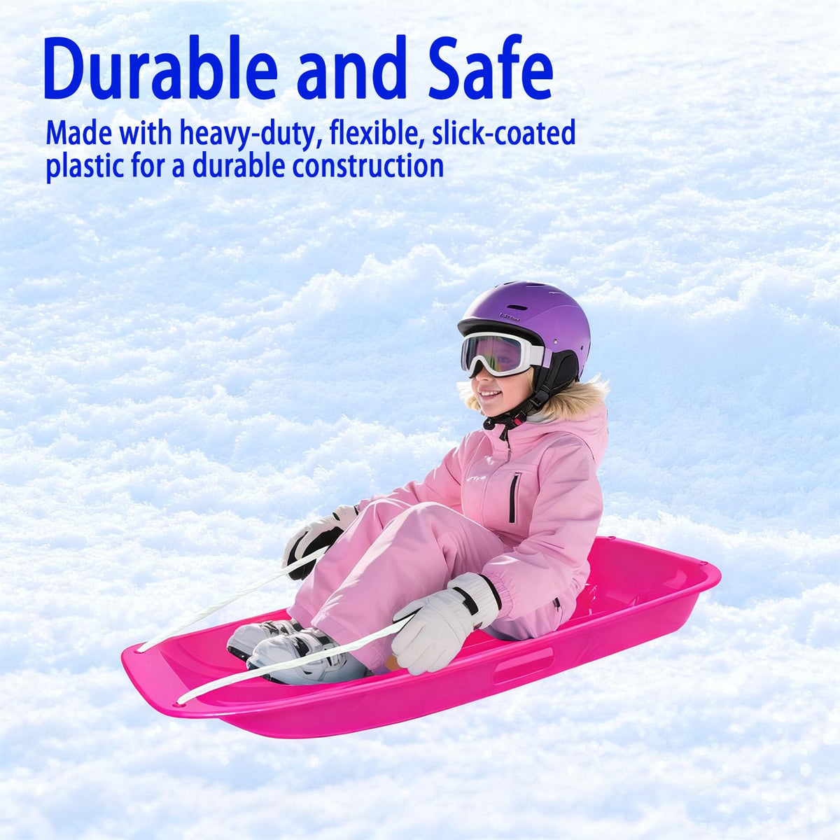 Snow Sled with Pull Rope & Handles 35 Inch F56944