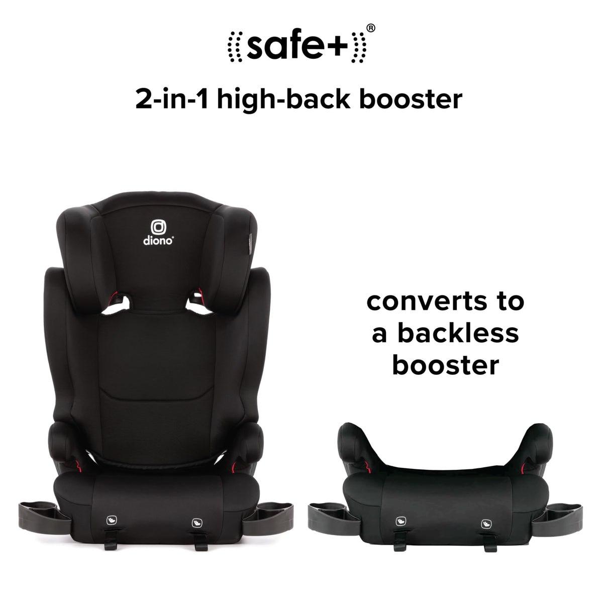 2-in-1 Belt Positioning Booster Seat, Black L7086