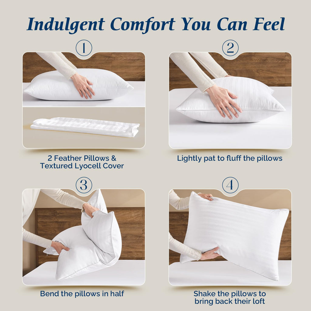 Goose Feather and Down King Size Pillows Set of 2 V372