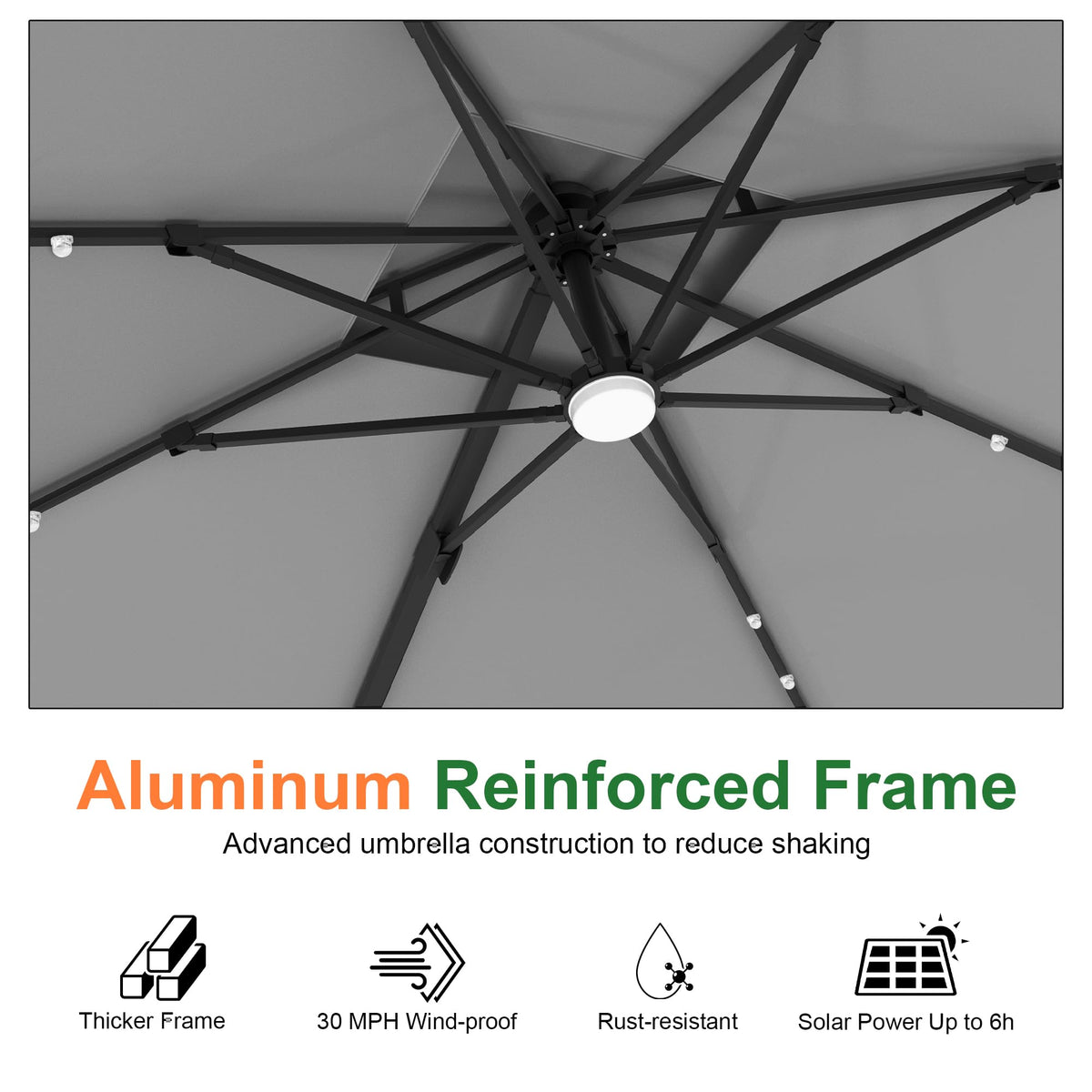 10' X 10' Cantilever Umbrella with LED Lights E45521