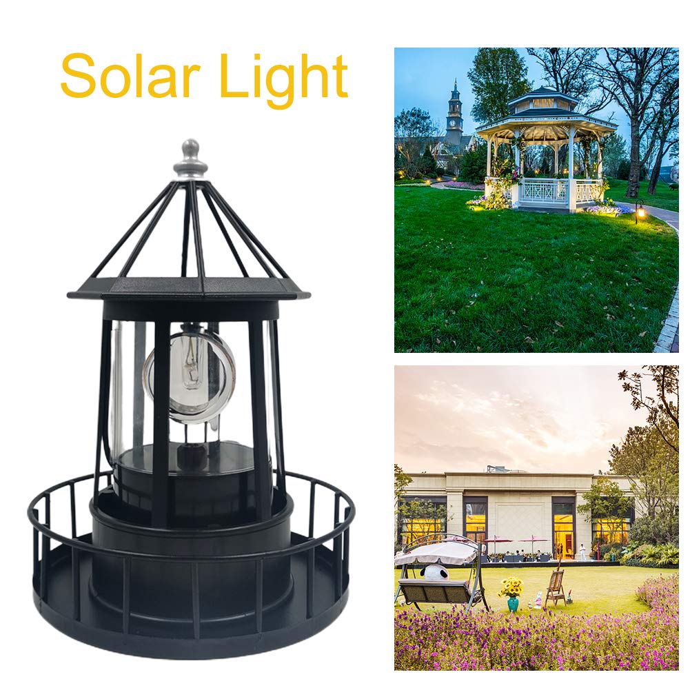 Solar Powered Lighthouse LED Rotating Waterproof Lawn Light I139