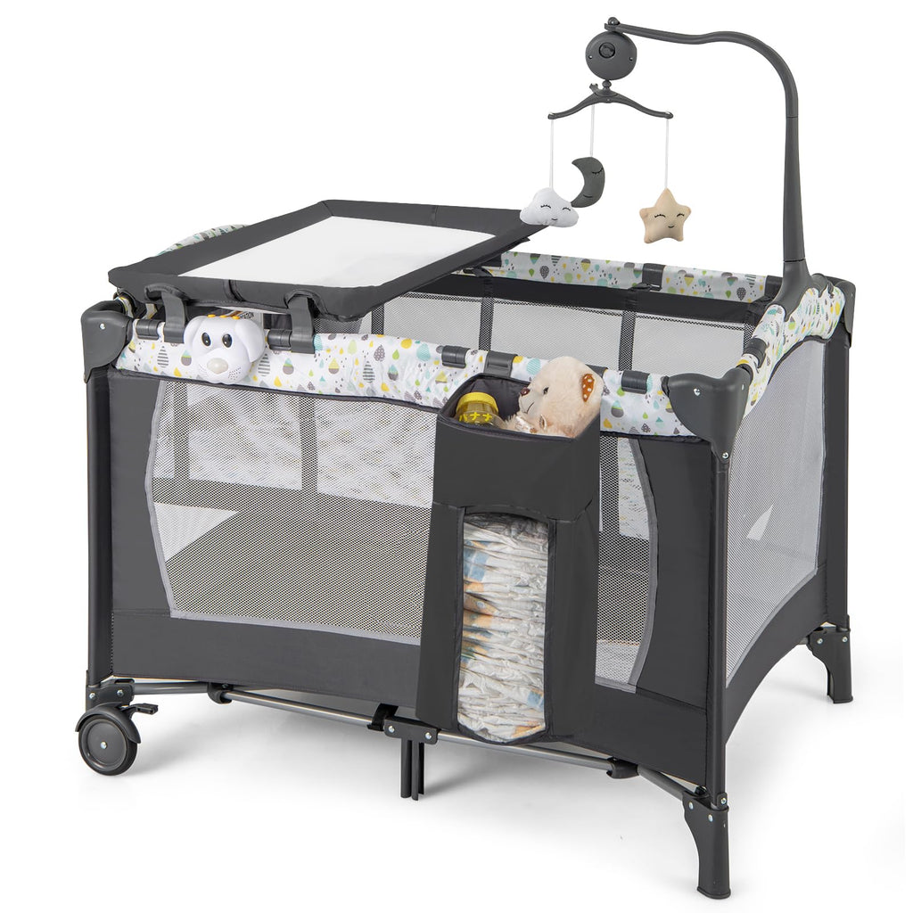 Portable Baby Playard with Bassinet and Changing Table M7080