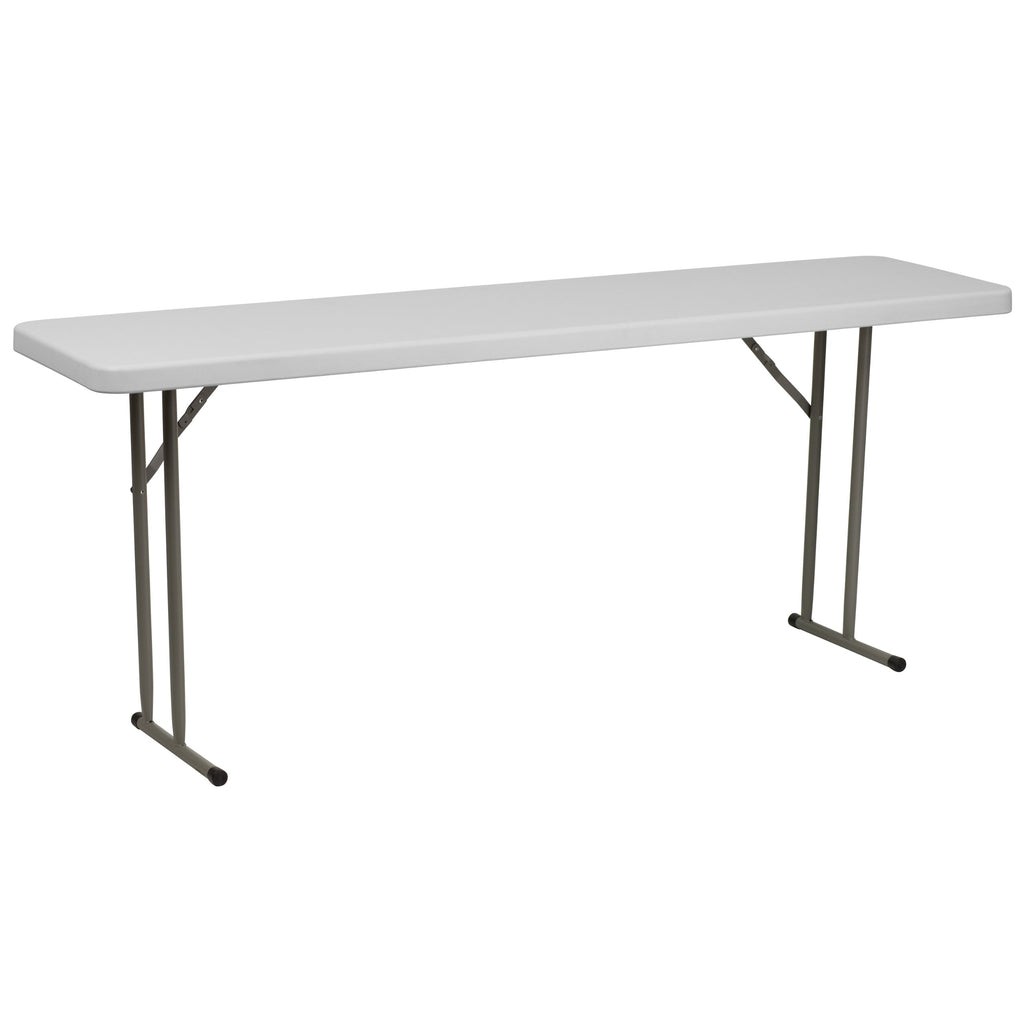 6-Foot Granite White Plastic Folding Training Table J22341