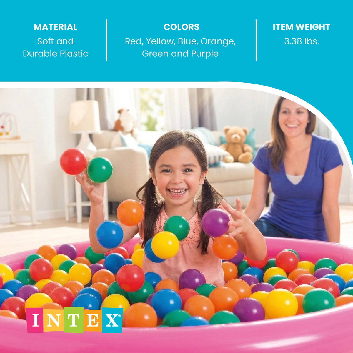 Large Plastic Ballz for Ball Pits, 100-Count R202193