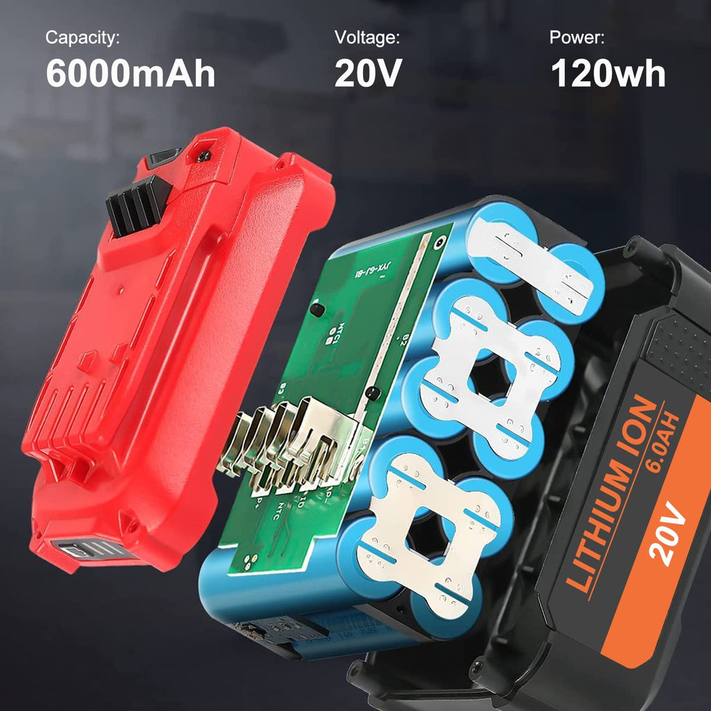 20V 6000mAh Replacement Battery 2 Packs X713