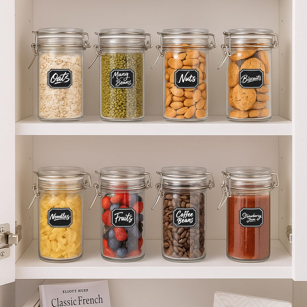 8 PCS 16 oz Glass Jars with Airtight Lid L838