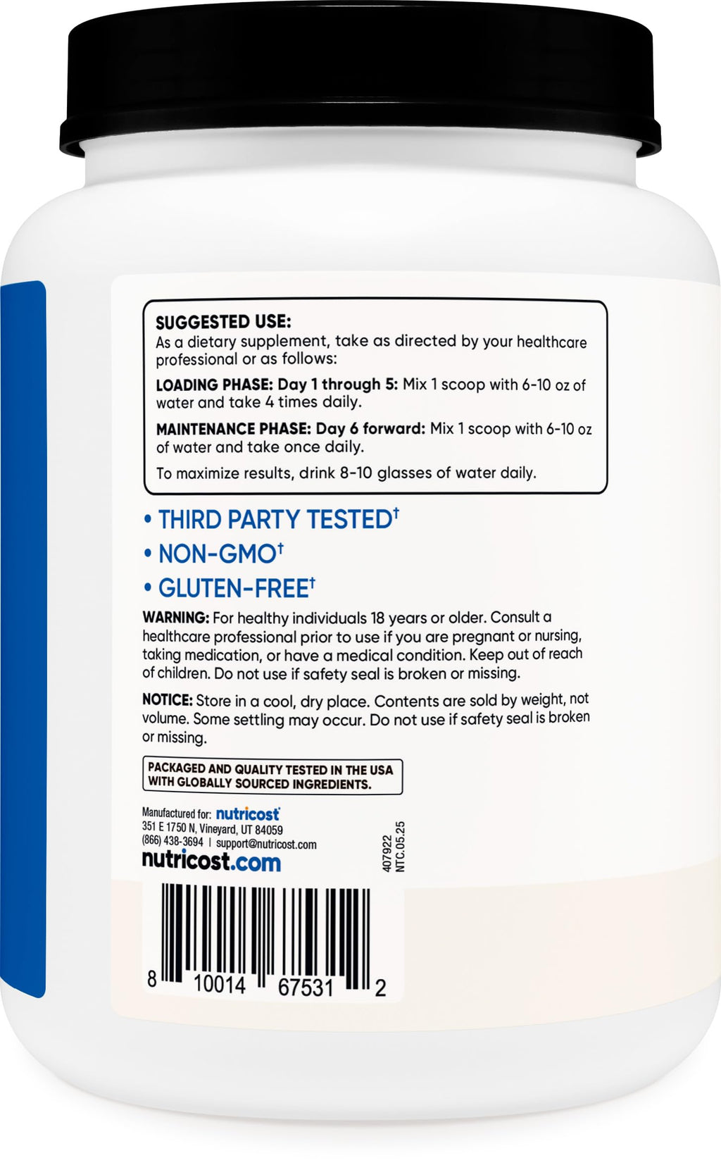 Creatine Monohydrate Micronized Powder 1 KG M924