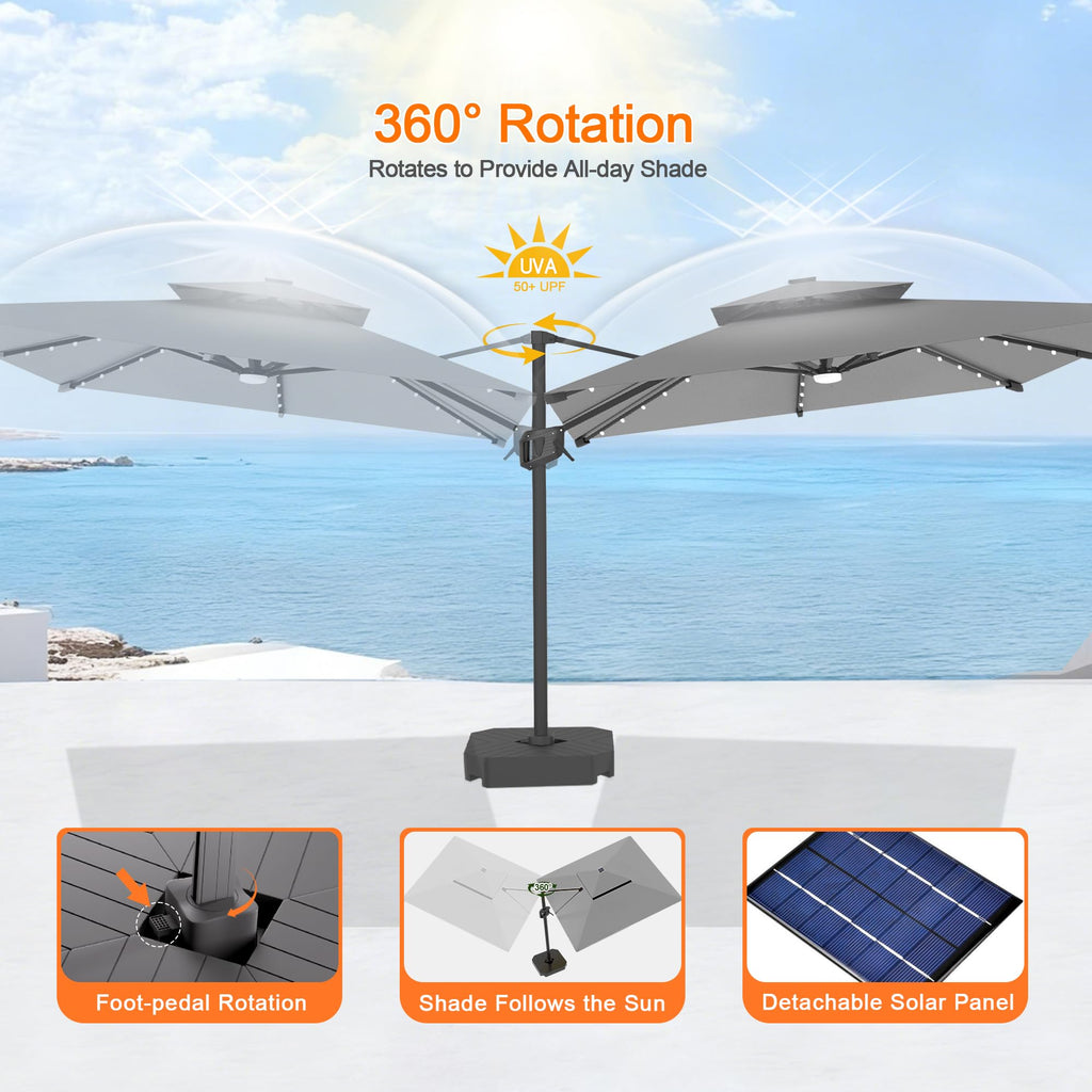 10' X 10' Cantilever Umbrella with LED Lights E45521