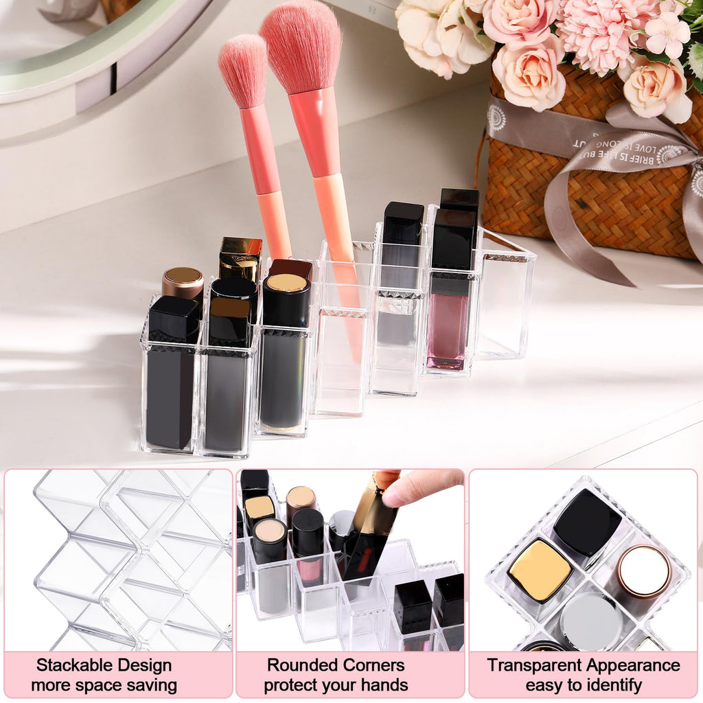 4 Pack 64 Slots Acrylic Lipstick Organizer J9380