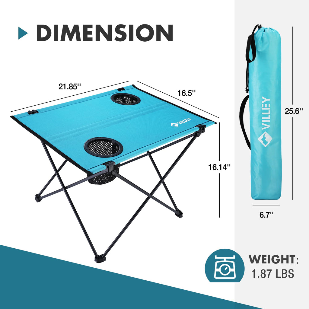 Folding Camping Table with 2 Cup Holders Y310865