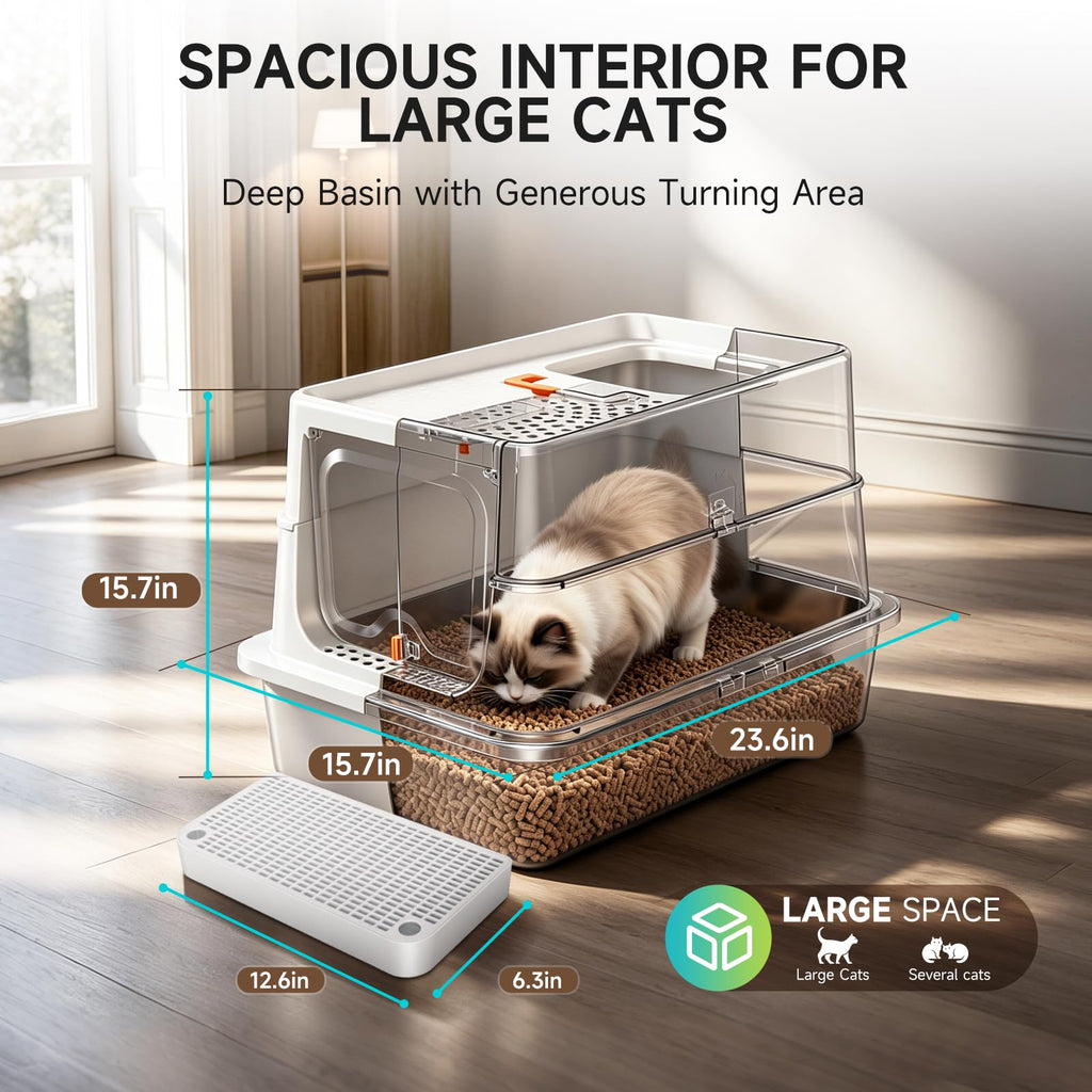 XL Stainless Steel Cat Litter Box J85636