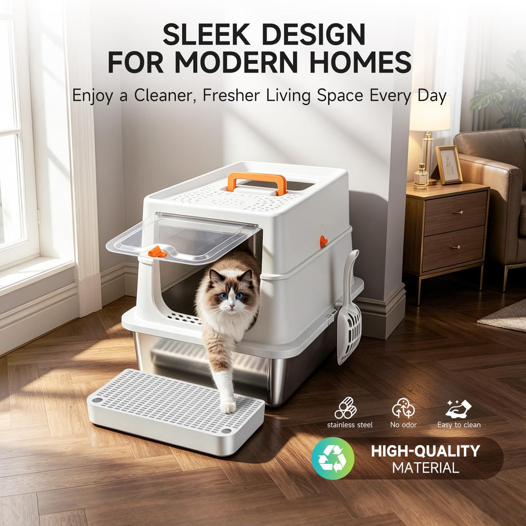 XL Stainless Steel Cat Litter Box J85636