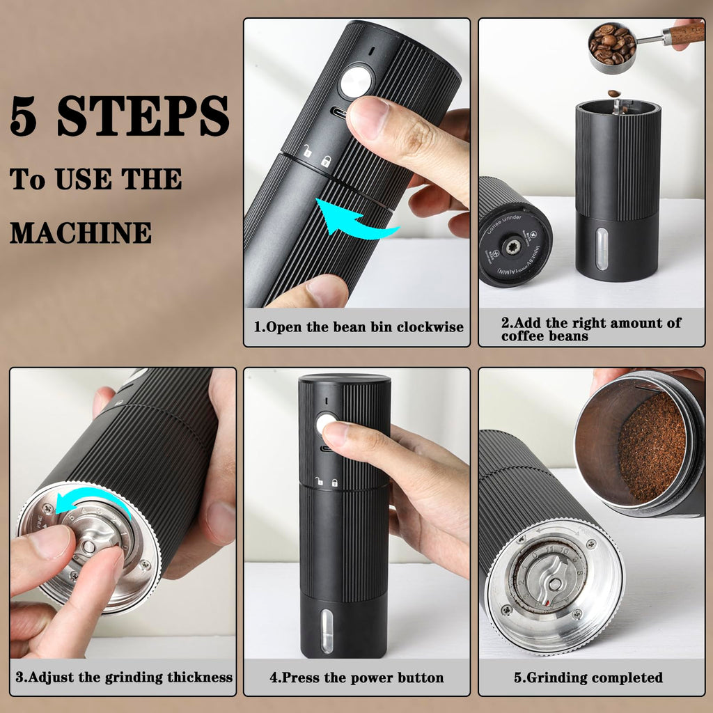 Portable Cordless Conical Burr Coffee Grinder with 45 Adjustable Settings Y39782