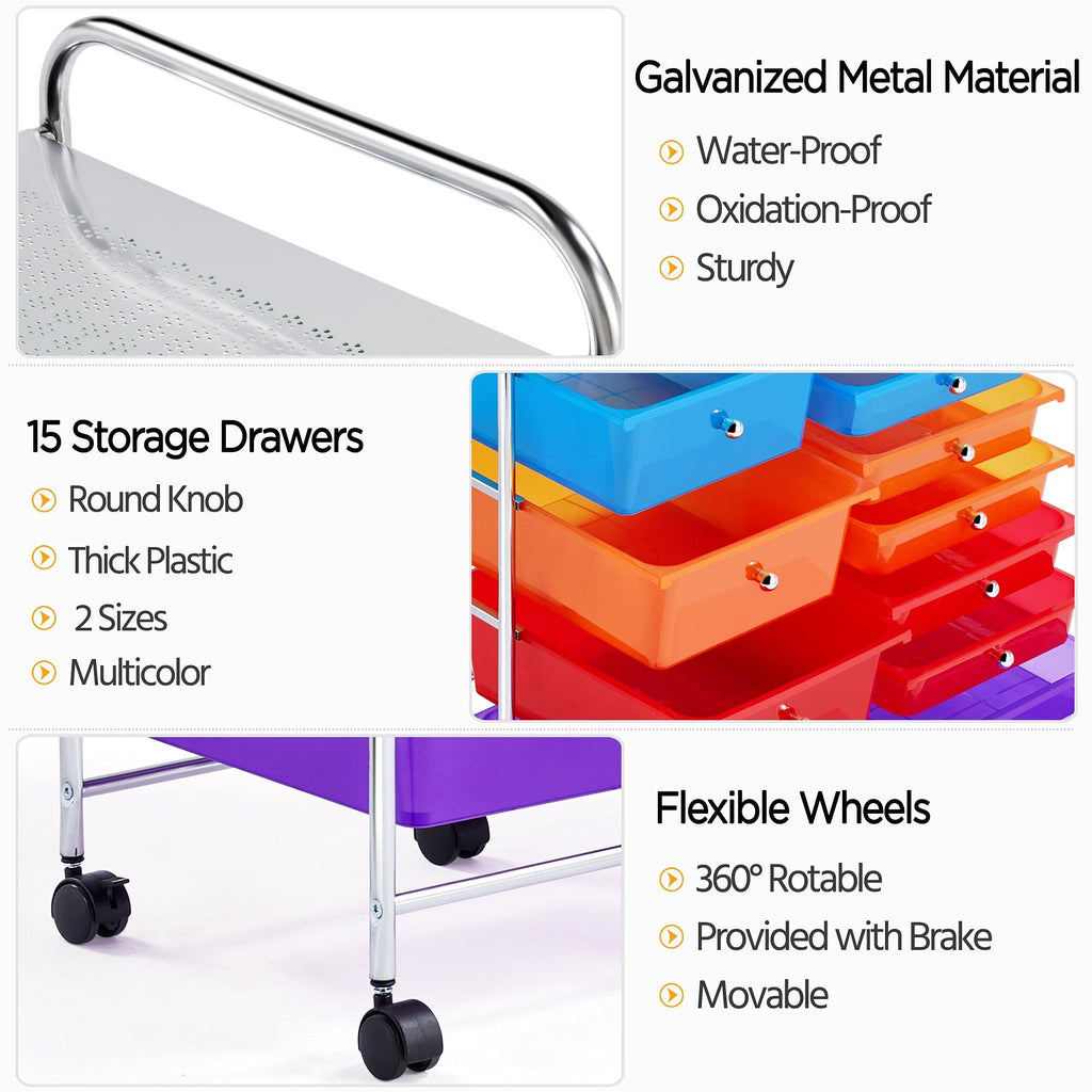 15 Drawer Rolling Storage Cart I430