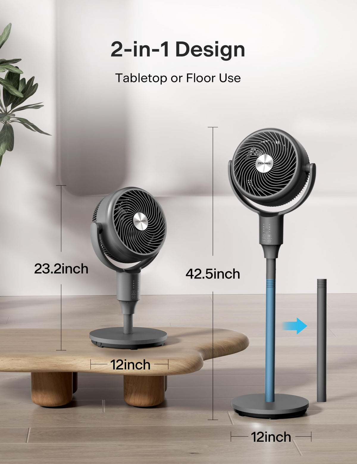 Grey Pedestal Fan I9469