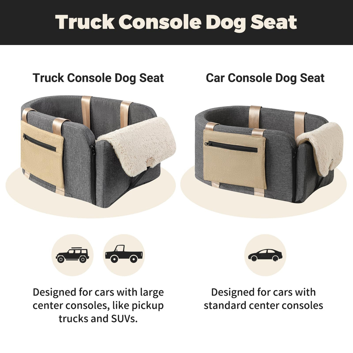 Center Console Dog Car Seat to 18lbs T482