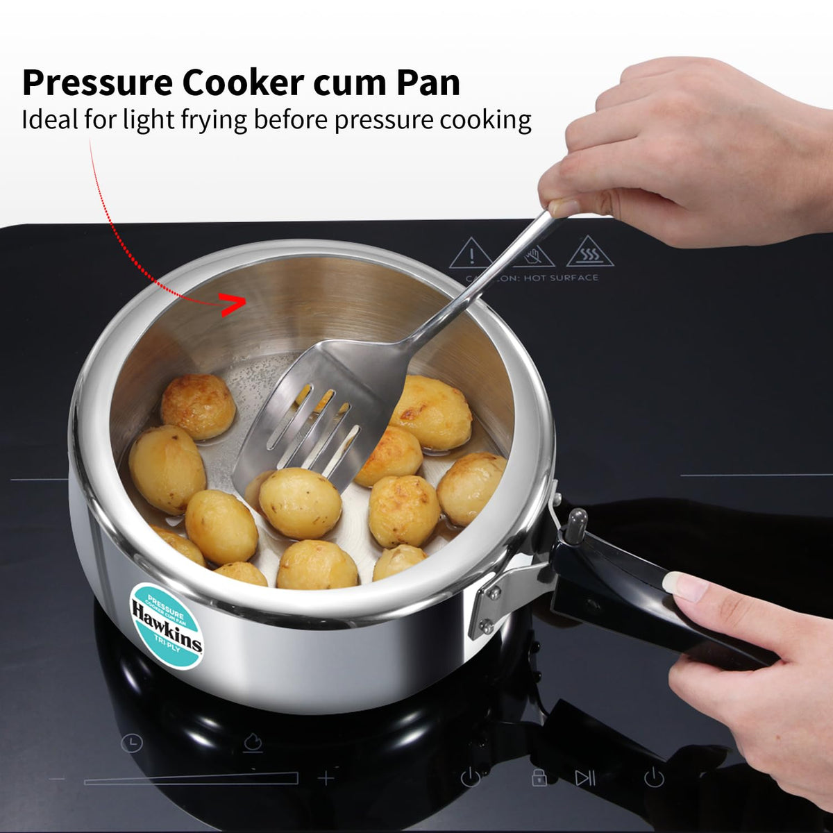 3 Litre Tri-Ply Stainless Steel Pressure Cooker O7342