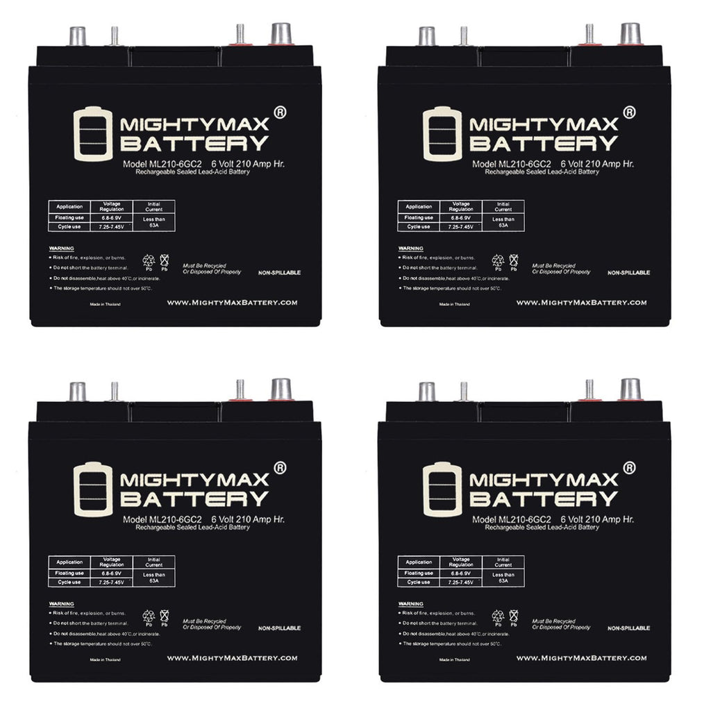 6V 210AH Dual Terminal SLA Replacement Battery 4 Pack I14120
