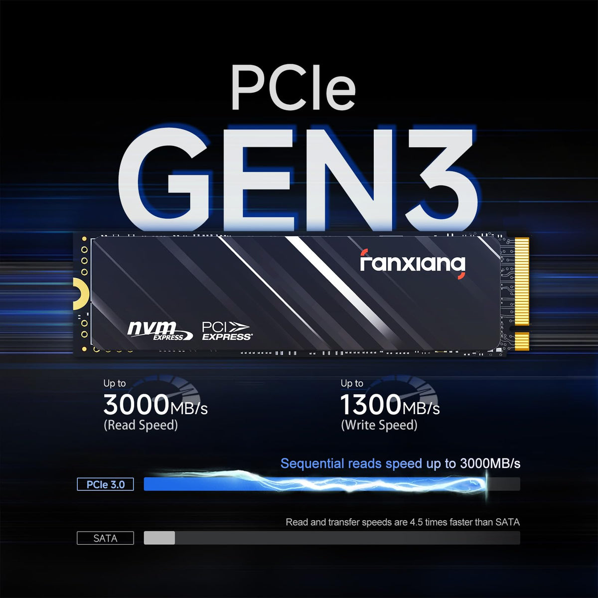 512GB PCle 3.0x4 NVMe M.2 2280 Internal Solid State Drive X107