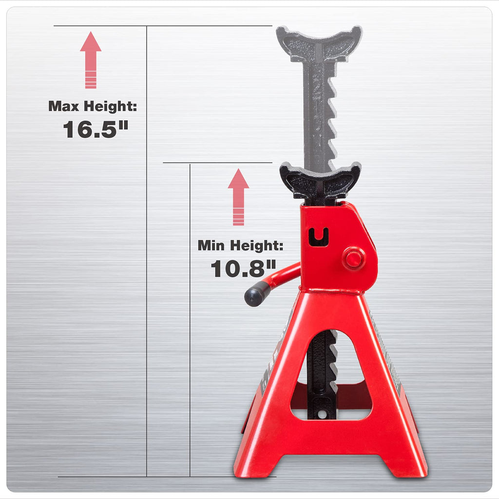 3 Ton Low Profile Aluminum and Steel Car Jack with Jack Stands, Red, 2 Pack D309