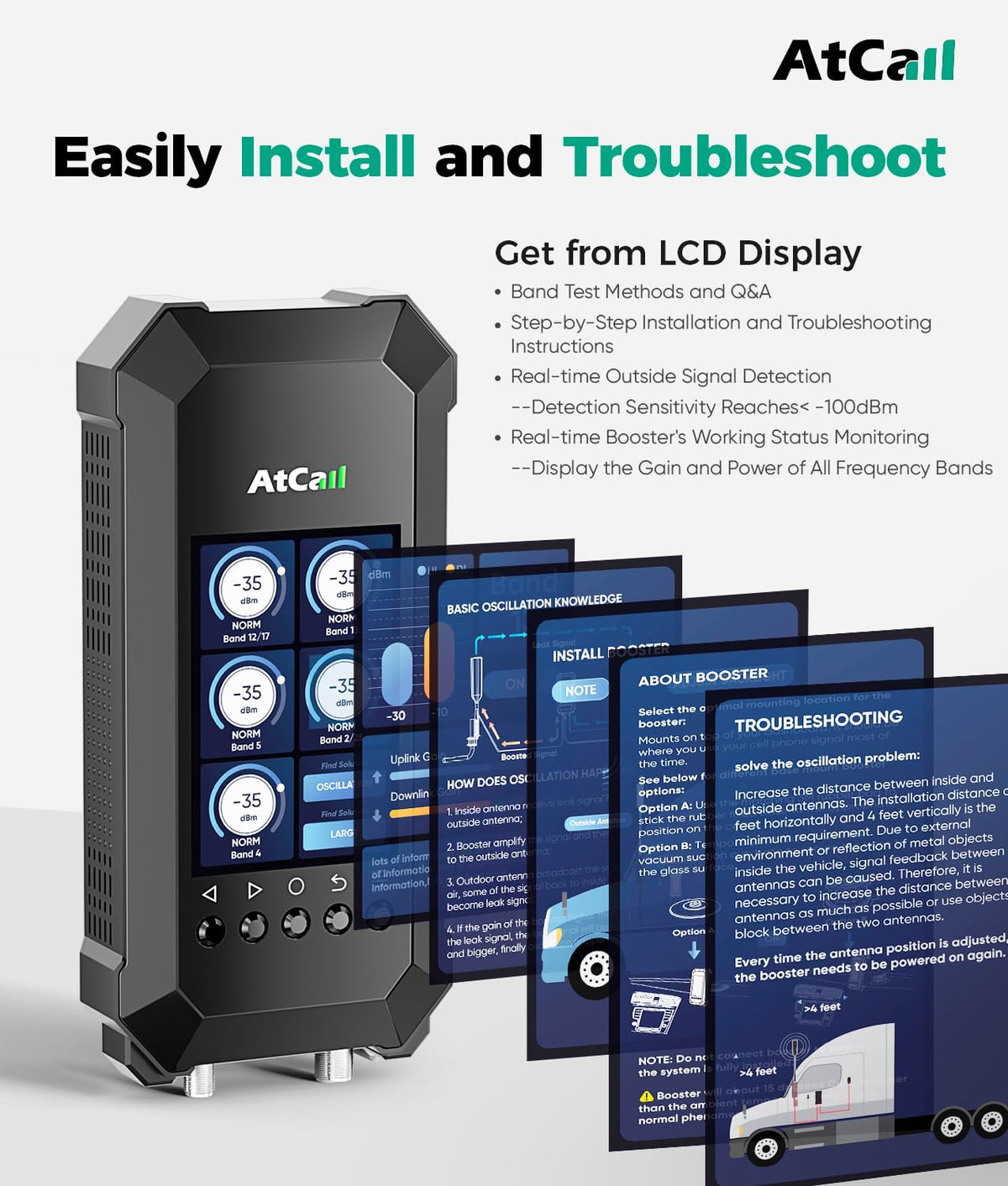 Cell Phone Booster with LCD, 5G 4G LTE C380