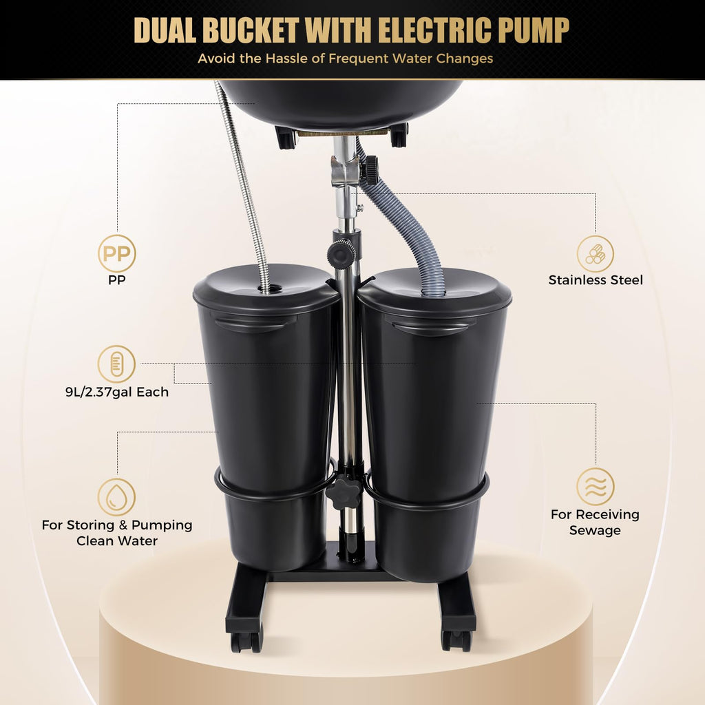 Portable Shampoo Bowl with Electric Pump & Foot Pedal L18769
