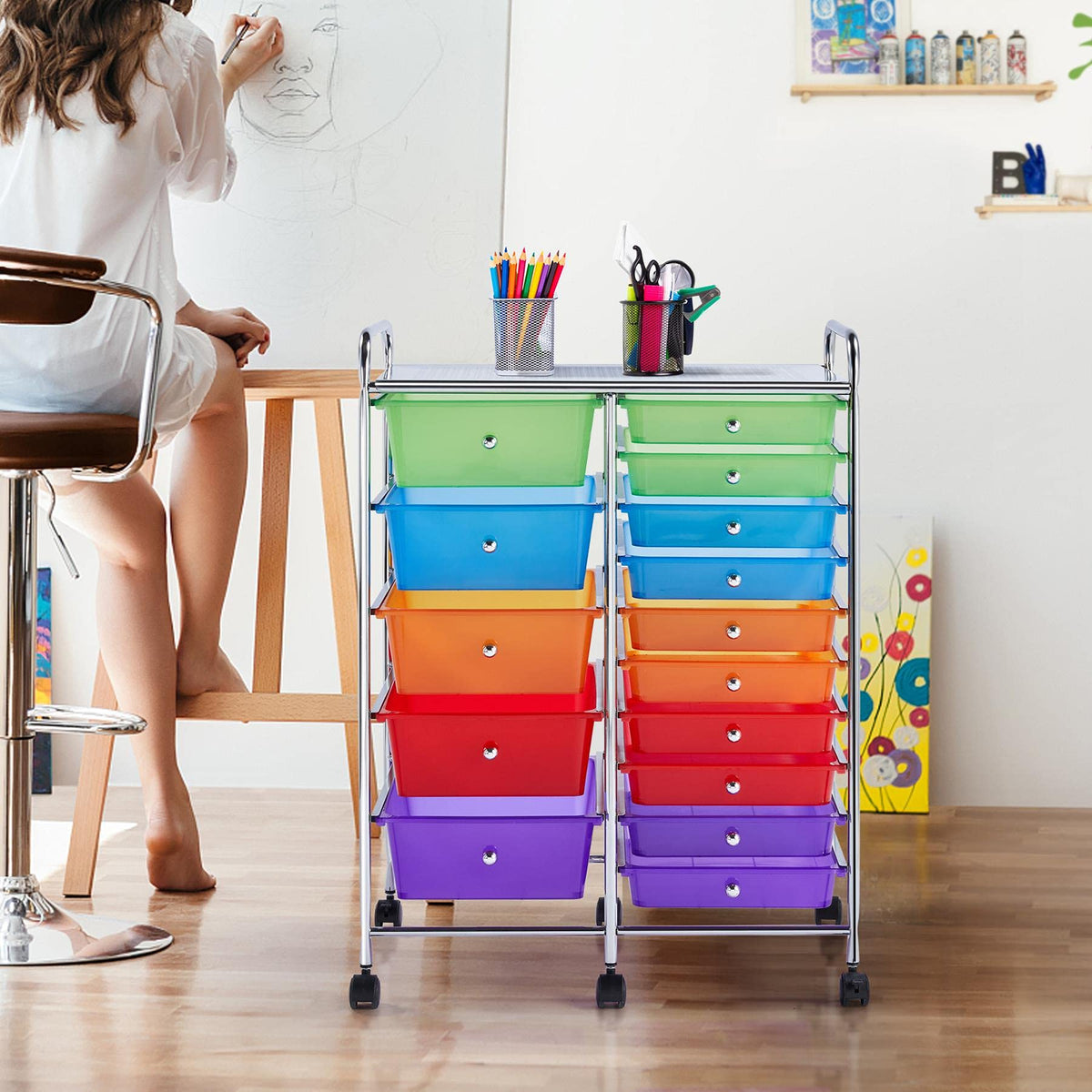 15 Drawer Rolling Storage Cart I430