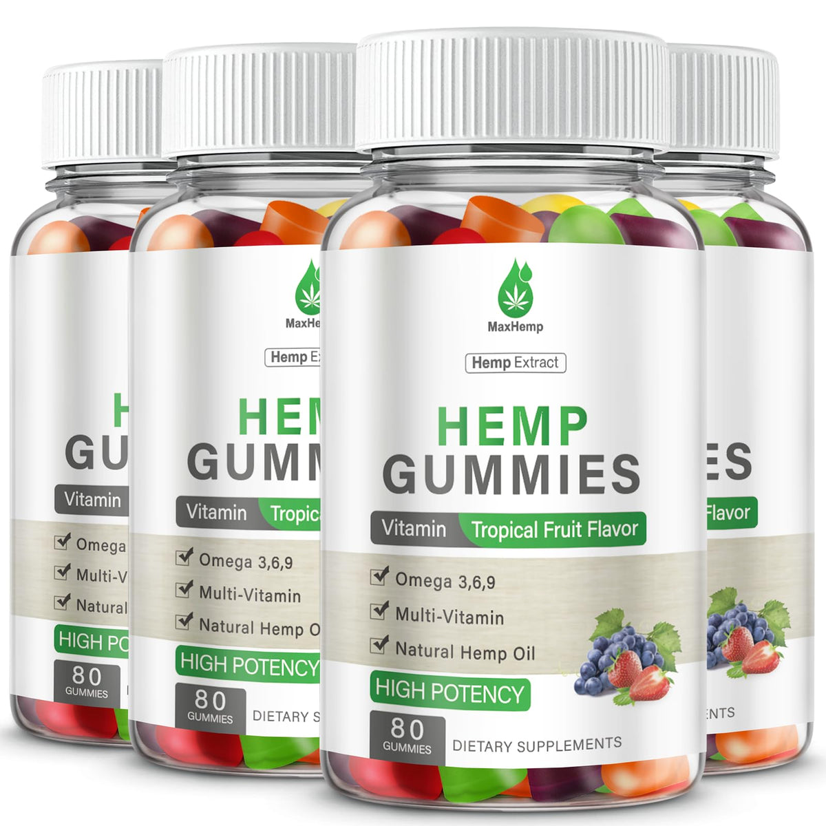 Organic Hemp Gummies 4 Pack Vegan W456804