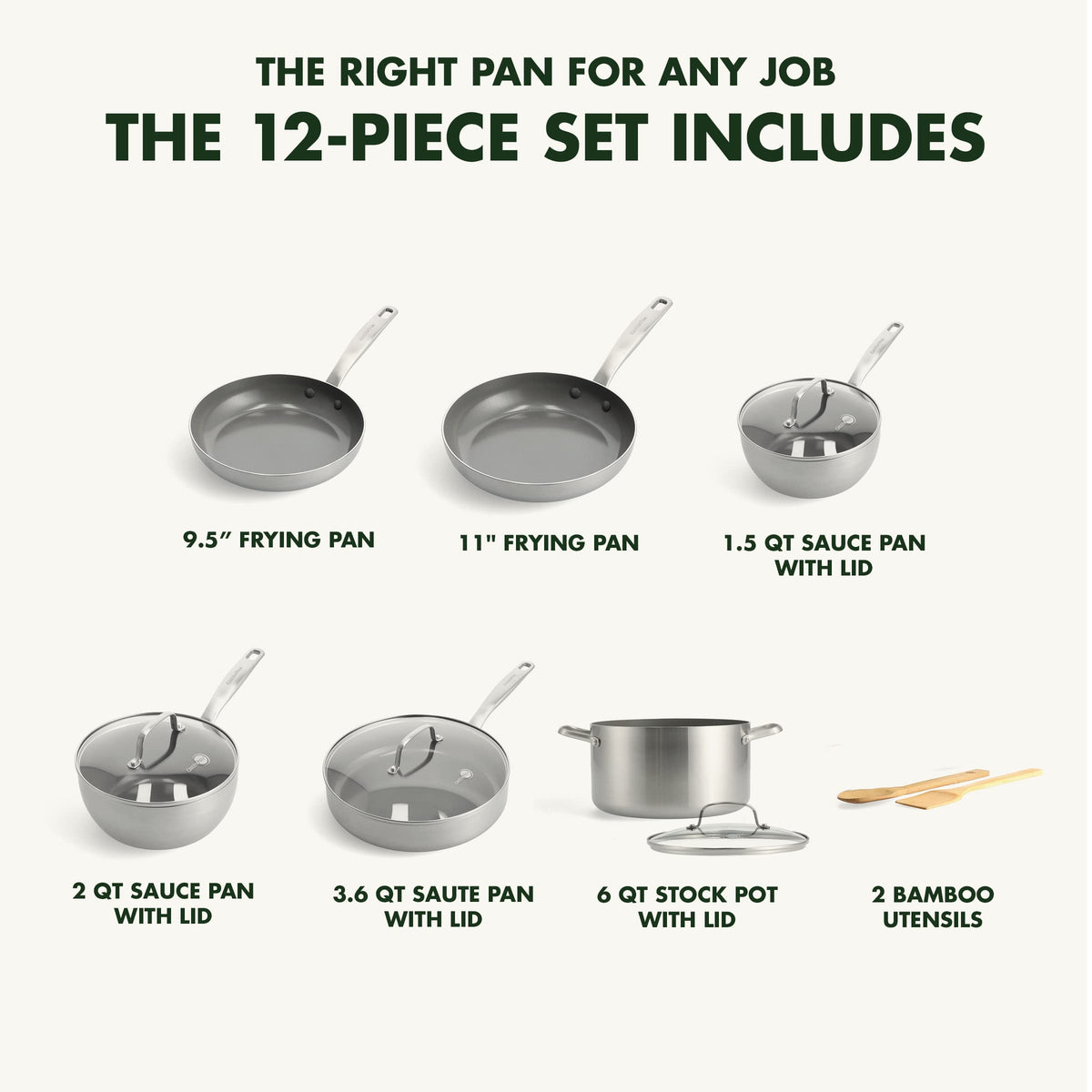 12 Piece Stainless Steel Cookware Set K2312
