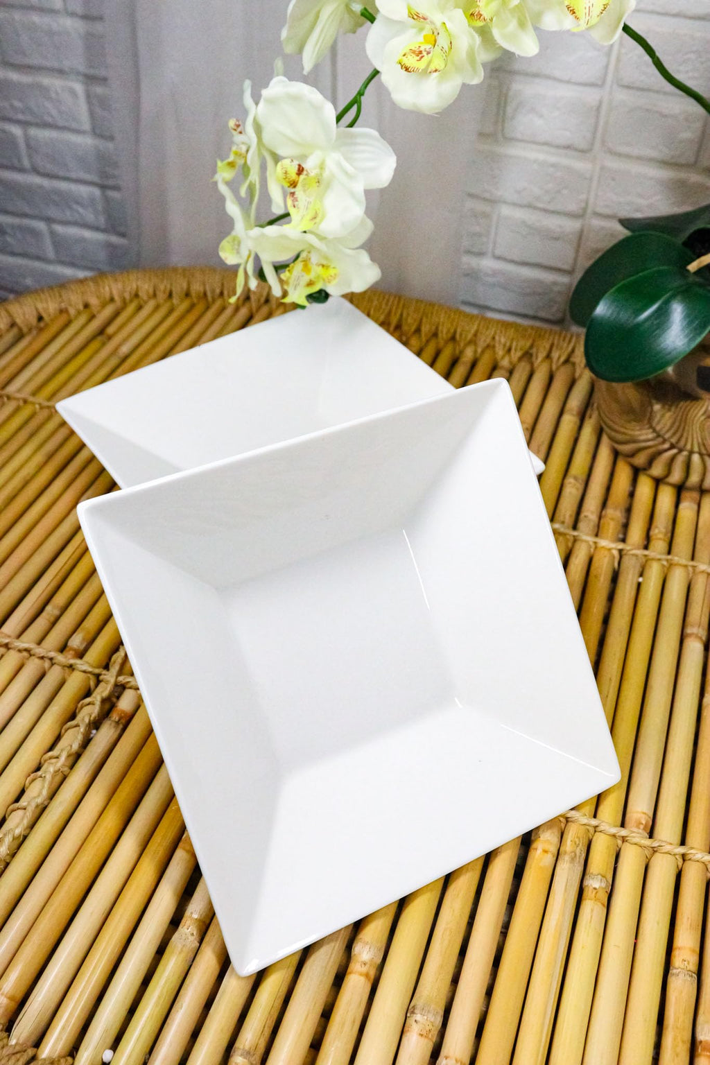 Porcelain Square Bowls 35oz Dishwasher And Microwave Safe Y571242